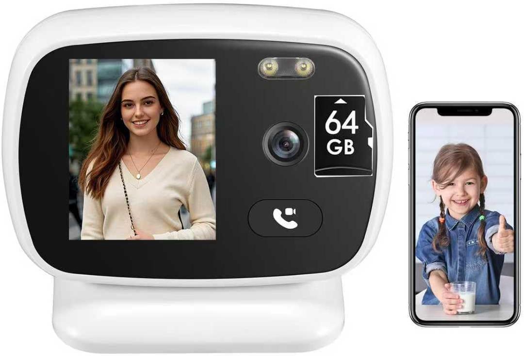 Video Calling Security Camera,Kids' Instant Video Call One-Tap FaceTime with Parents,2-Way Audio & Clear Vision. Motion Detection Night Vision. Baby Monitor Pet Camera Nanny Camera with 64GB Card