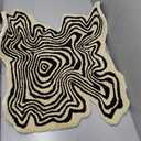 SHABARA CARPETS Irregular Shaped Illusion Pattern Hand-Tufted 100% Wool Handmade Area Rug (Color Multi, 30"x30")