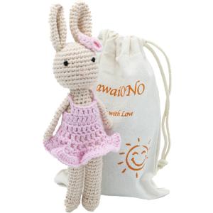 Crochet Stuffed Animal - Adorable Handmade Bunny Daughter Plushie Doll with Pink Dress, Ideal for Infants - Knitted Stuffed Animal Crocheted Stuffed Animals for Newborns