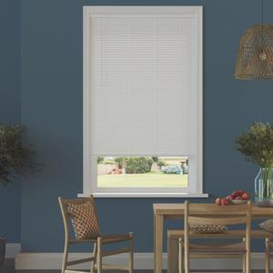 Cordless Room Darkening Mini Blind for Indoor Windows - 18" W x 24" L - White, Over 1,400 Custom Sizes, 1" Vinyl Slats, Smooth Lift Operation, Mini Blinds for Windows by Lumino (18"W x 24"H)