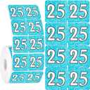 Hodmopli 500 Pieces 2025 Year Stickers, File Folder Labels, Office Supplies, Rectangle, Turquoise, 0.75 x 1.5 inch