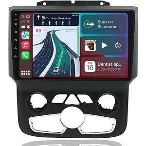for Dodge Ram 1500 2500 3500 Radio Upgrade 2013-2019: Android 14 Car Stereo with Wireless CarPlay and Android Auto - 9 Inch Touchscreen GPS Navi Head Unit with Bluetooth - Only fit Automatic AC