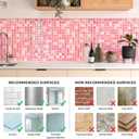 5 Sheets Peel and Stick Backsplash, Self Adhesive Wall Tiles, 3D Adhesive Tile Backsplash, 12"x12"Premium Self Adhesive Wall Tiles Peel and Stick for Kitchen, Bathroom, RV(Pink Diamond)