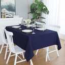 FOLINS&HOME Navy Rectangle Tablecloth 52 x 70 Wrinkle Free Waterproof Polyester Table Cloths, Spillproof Heavy Duty and Washable Table Cover for Party, Indoor and Outdoor-Oblong/Rectangular
