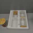 Suclain 4 Pcs Christmas Glass Storage Jars 24 oz Xmas Candy Cookie Jar Containers with Airtight Lids Spoons Santa Snowman Reindeer Gingerbread Man Decorative Canisters for Home Kitchen Countertop