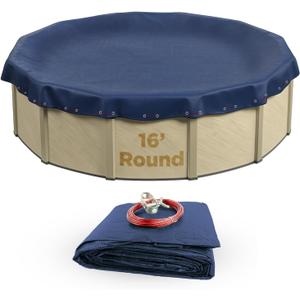 Buffalo Blizzard Deluxe 16 ft Round Winter Pool Cover | Blue/Black Heavy Duty Cover for Closing Above Ground Swimming Pools | Easy to Install | Cold & UV Resistant | Shields from Seasonal Debris