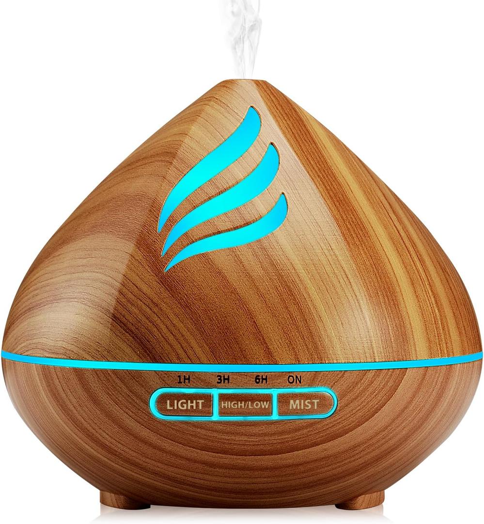 500ML Aromatherapy Essential Oil Diffuser with Smart Remote Control - Large Capacity Humidifier with 14 Color Changing LED Night Lights, 4 Timer Settings & Auto Shut-Off for Home, Bedroom, Office