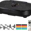 Vibration Plate Exercise Machine, 999 Levels Full Body Workout Vibrating Plate for Lymphatic Drainage Weight Loss, High-Intensity Vibration Plate with Resistance Bands Bluetooth, Max Weight 500 Lbs