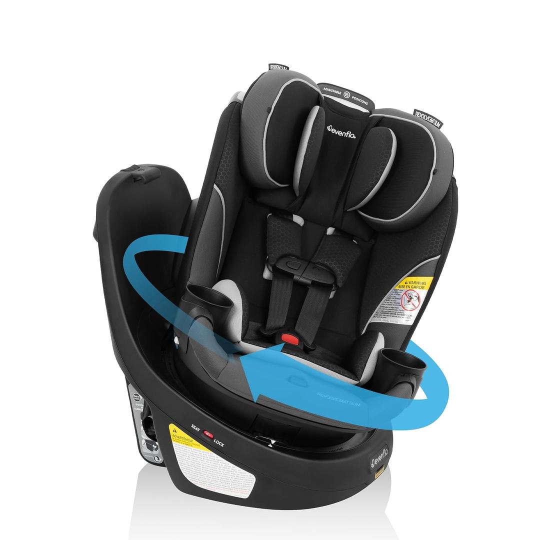 Evenflo Revolve360 Slim 2-in-1 Rotational Car Seat (Canton Black)