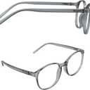 Vintage Round Progressive Multifocal Presbyopic Glasses, Photochromic Gray Sunglasses for Men Women Readers (Clear Gray,+1.00/+4.00 Magnification)