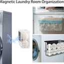 Buyyyit Laundry Room Organization & Storage Magnetic Basket Shelf Dryer Ball Lint Bin File Holder Container for Fridge & Washer