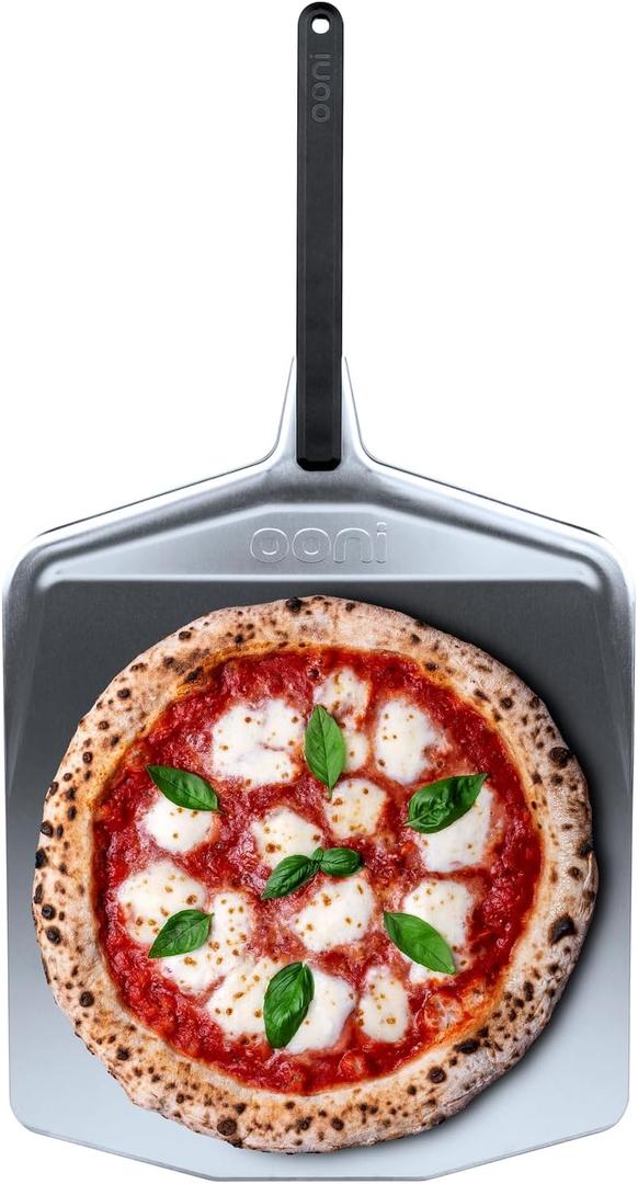 ooni 16 Metal Pizza Peel  Metal Pizza Peel 16 Inch, Pizza Spatula Paddle, Lightweight Pizza Turning Peel with Long Handle, Pizza Oven Accessories, Pizza Tools, Rectangle Pizza Turner