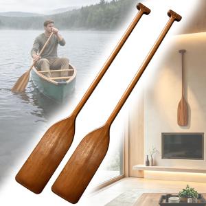 2 Pack Wooden Boat Oars,48 Inch Solid Pine Canoe Paddle, approximately 48"