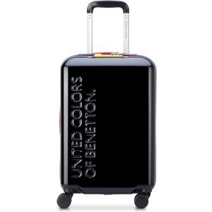 United Colors of Benetton United Hardside Luggage with Spinner Wheels, Black, Carry-On 19 Inch