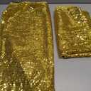 Gold Sequin Backdrop Curtains,2 Panels 4FTx8FT Gold Curtain Backdrop Glitter Party Decorations Background Drapes for Wedding Birthday Anniversary Graduation Photo Booth Decor