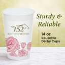 Westrick Official 152nd Kentucky Derby Frosted Plastic Cups 25 Pack Sturdy 14oz Commemorative Party Cups with 2026 Derby Logo | Perfect for Churchill Downs Tailgating and Watch Parties
