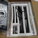 WUZUPS 5-Light Metal Chandelier Imitation Wood Grain Linear Pendant Ceiling Lighting Rustic Farmhouse Fixture Kitchen Island Dining Room, H 8.5" L 31.5" W10, E26 Base, Black & Retro Wood