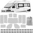 Federedevo Window Full Sun Shade for Ram ProMaster 2014-2024 | 11-Piece Complete Van Blackout | UV Blocker + Privacy Covers | Thermal Insulated Window Covers (Front/Rear/Side Windows)