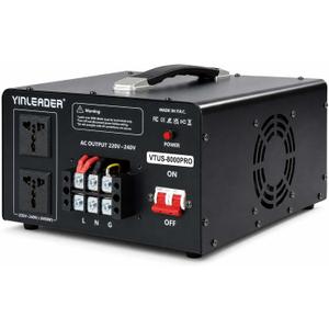 8000W PRO Step Up Transformer 110V/120V to 220V/240V Voltage Converter