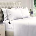 DREAMCARE Queen Sheet Set - 6 pcs Breathable Cooling Bed Sheets - up to 15" Deep Pocket Queen Sheets Set with Side Pockets - Extra Soft 100% Brushed Hypoallergenic Hotel Luxury Bedding - White