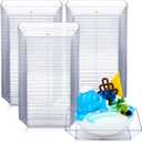 Zhehao 100 Pcs Plastic Dessert Appetizer Plates Disposable, 3.6 x 3.6 Inch Small Square Plastic Dessert Cake Plate for Party, Valentine's Day Wedding Birthday Bridal Baby Shower Supplies (Clear)