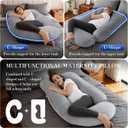 Pregnancy Pillows for Sleeping, U Shaped Full Body Maternity Pillow with Removable Velvet Cover - Support for Back, Legs, Belly, Hips for Pregnant Women, 57 Inch Pregnancy Pillow for Women, Grey