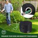 Garden Water Hose Holder Storage Bag PotWater Hose HiderHolds 150 ft Hose ,Bottom With Drain HolesPatio and Indoor-Black