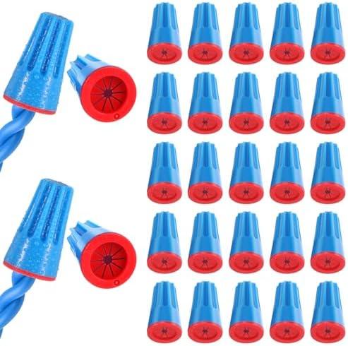 100pcs Waterproof Wire Nuts Electrical Connectors Eelectrical Wire Covers for Wet Landscape Wires Connector 22AWG-14AWG Outdoor Seal Twist Nuts Caps Electricals Splice Kit for Landscape Lighting