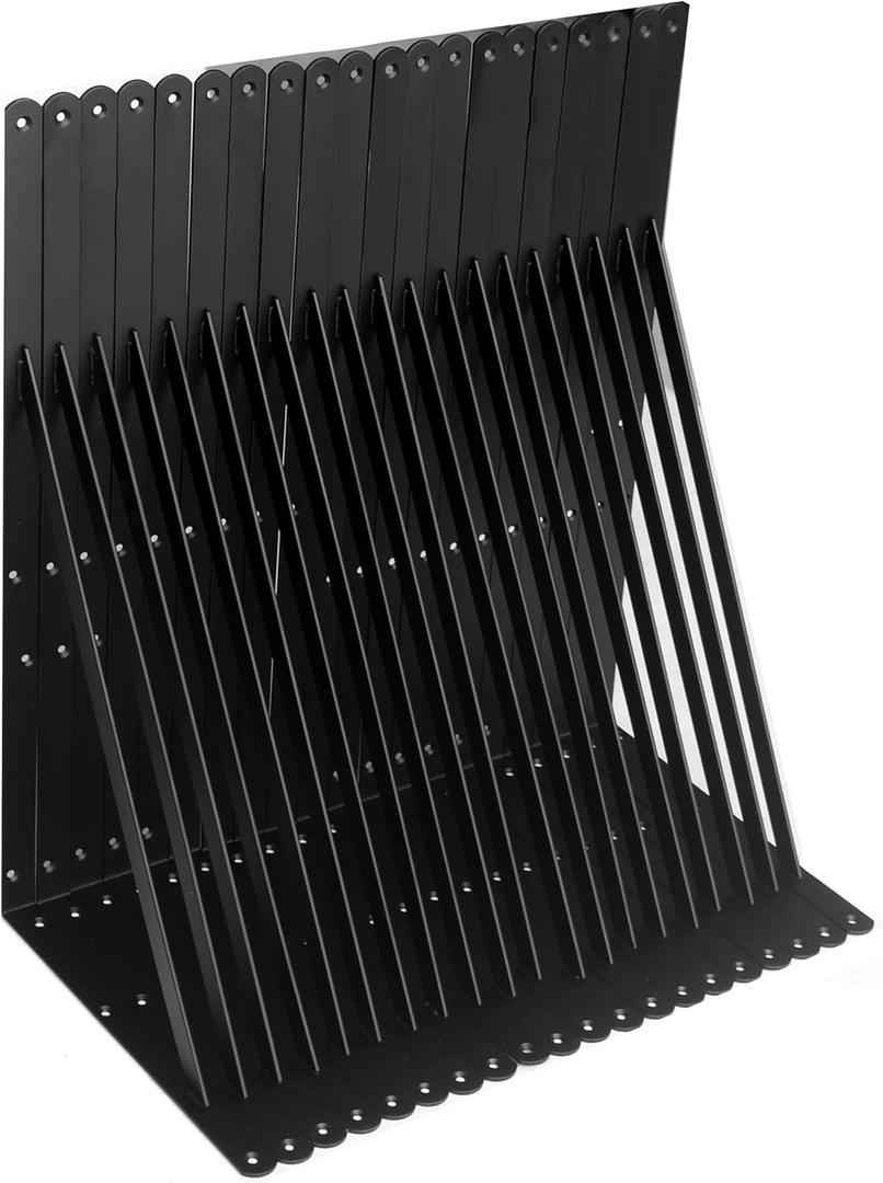 24 Pack L22 x H 12" Black Heavy Duty Shelf Brackets with Screws Metal Shelf Brackets Shelf Support Angle Brackets for Shelves L Brackets Heavy Duty Floating Shelf