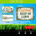 Set of 3 Double Sided 12x8 Inches Plastic Sign With H-Stakes "Caution Keep of Lawn" - Keep Grass Stay Treated Lawn - No Pets on Chemically Treated Yard - Please Do Not Spray Wildlife Habitat