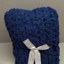 YAAPSU Chunky Knit Throw Blanket for Couch, 51"x63", 100% Hand Knitted Thick Cable Knit with Cozy Jumbo Chenille Yarn, Soft Large Rope Knot Crochet Blankets for Sofa Bed Living Room Dcor, Navy Blue