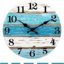 CHYLIN 16 Inch Wall Clock, Large Clocks for Patio, Pool Beach House Decor Tropical Clocks for Walls, Nautical Coastal Themed Blue Clock for Lake House, Bathroom, Living Room, Kitchen (16")
