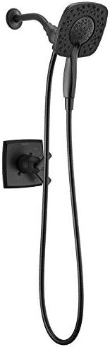 Delta Faucet Ashlyn 17 Series Dual-Handle Delta Shower Trim Kit with In2ition 2-in-1 Shower Head with Handheld Spray, Matte Black Shower Fixture, Matte Black T17264-BL-I (Valve Not Included)