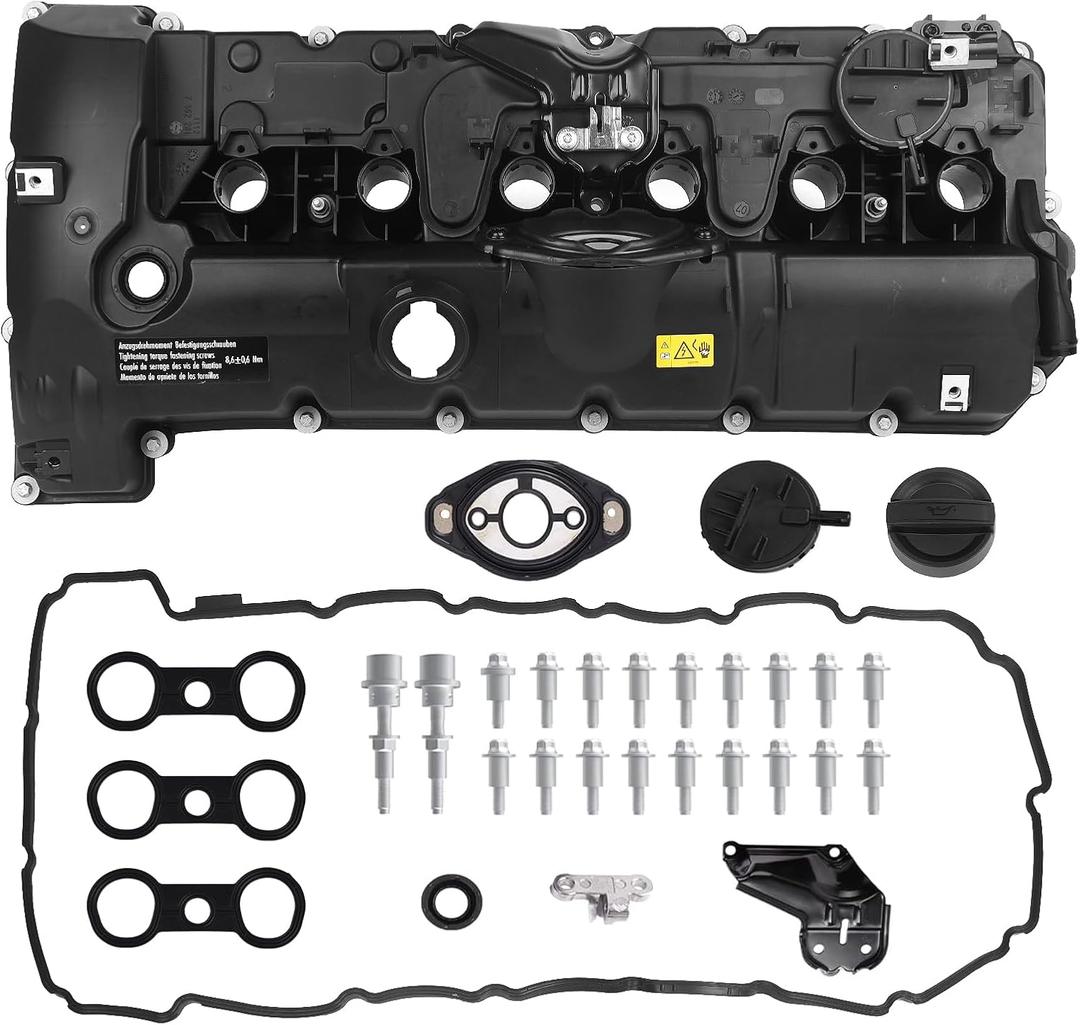 11127552281 N52 Engine Valve Cover w/Caps & Bolts