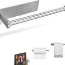 Paper Towel Holders Magnetic Steel Brushed Towel Roll Holders with Strong Magnetic Backing - Fit for Large Paper Towels-for Kitchen, Refrigerator, Grill, Toolbox, Garage, Shop (12inch, Blush)