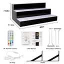 LED Lighted Liquor Bottle Display Shelf Wall Mount Wine Rack, 3 Tiers 24 Inch Bar Bottle Display Shelf with Glass Holder Remote and App Control for Home Bar Party Whiskey Coffee Bottles Display
