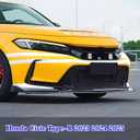 STSEV01 Front Bumper Lip Splitter Spoiler Fit for Honda Civic Type R Type-R FL5 2023 2024 2025, 3pcs Air Dam Chin Body Kit Underbody Lip Accessories (Carbon Fiber Style)