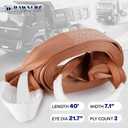 Tow Strap Heavy Duty 40ft 100000 lbs Minimum Break Strength - Recovery Towing Rope 55 US Tons 12m for Tractors and Dump Trucks