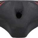 Oversized Comfort Bike Seat Comfortable Replacement Bike Saddle Memory Foam Soft Bike Saddle Waterproof Universal Fit Bicycle Seat for Women Men, Red