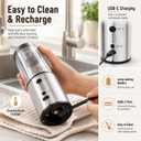 Electric Salt and Pepper Grinder Set, 240ML Large Capacity Rechargeable Salt & Pepper Mill, Stainless Steel, Adjustable Coarseness, USB-C Charging - Kitchen Essentials, Birthday Gifts for Women. (1)
