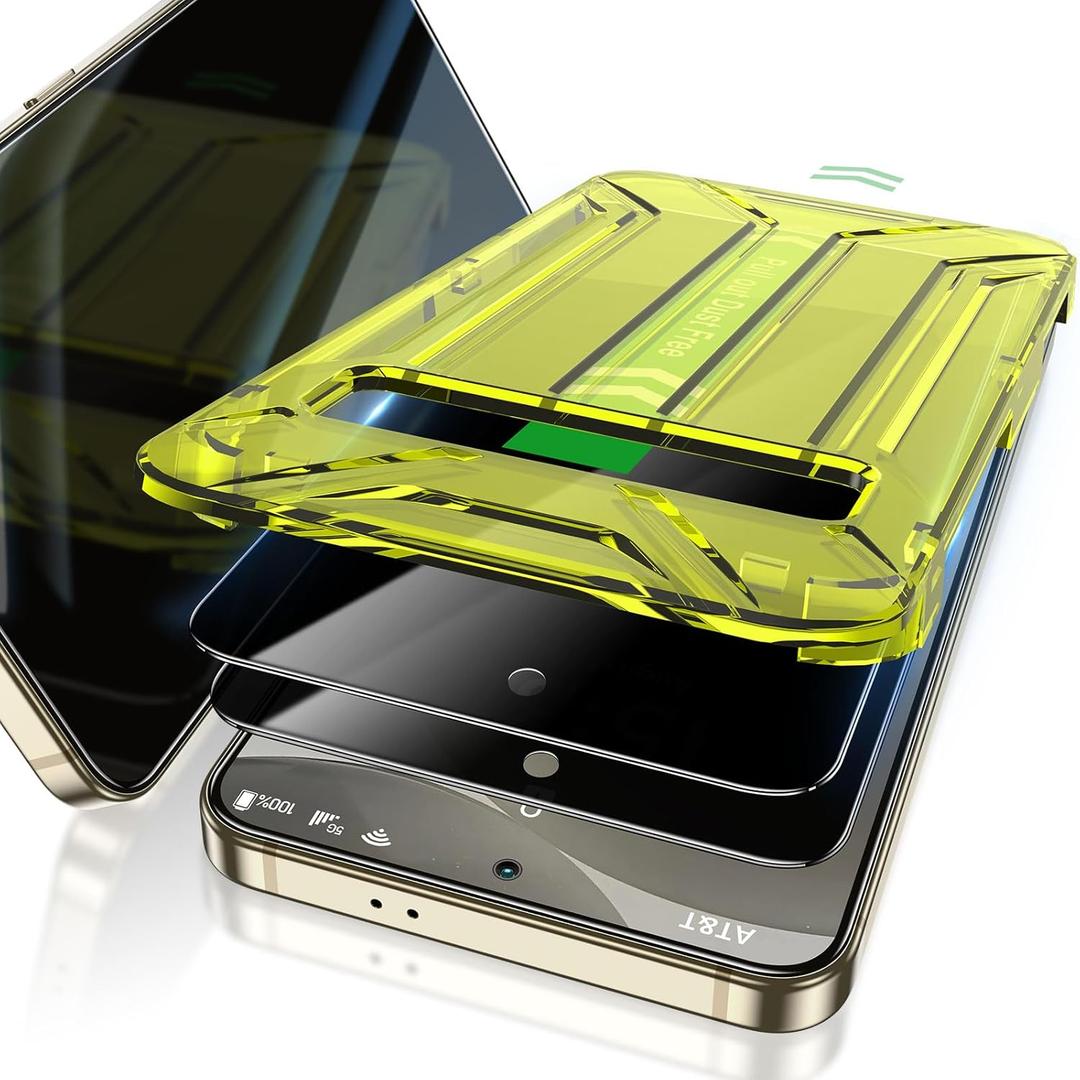Fotbor for Samsung Galaxy S24 28 Privacy Screen Protector with [3s Installation Frame], Case Friendly 9H+ Tempered Glass 2Pack