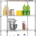Adjustable NSF-Certified Metal Shelf Wire Shelving Unit Storage for Small Places Restaurant Garage Pantry Kitchen Garage Rack (Chrome, 21.5L x 11.6W x 47.6H)