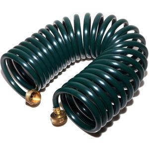 Lightweight EVA Recoil Garden Hose: Retractable Coil Water Hoses with 3/4" GHT Solid Brass Fittings - Corrosion Resistant for Outdoor Lawn Boat (50FT, Green)