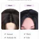 PANEWAY Hair Topper 20 Inch Wavy Synthetic Clip-In Topper for Women, Natural Looking Voluminous Hairpiece for Thinning Hair, Lightweight & Undetectable(20Inch,Brown Blonde with Dark Root)