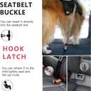 AUBELL Dog Seat Belt for Car,2 Pack Set 3-in-1 Adjustable Reflective Bungee Heavy Duty Dog Car Harness Tether with Clip Hook Latch & Buckle,Swivel Zinc Alloy Carabiner,Black+Grey