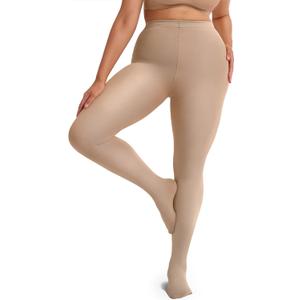 Vertvie Plus Size Fleece Lined Tights for Women Thermal Pantyhose Winter Warm Thick Tights High Waisted Opaque Leggings (3X-Large-4X-Large, Natural)
