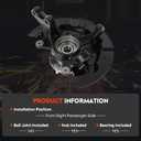 Front Right Steering Knuckle & Wheel Bearing Hub Assembly for 2012-2017 Toyota Camry LE XLE, 2012-2014 Camry L, L4 2.5L GAS, Passenger Side