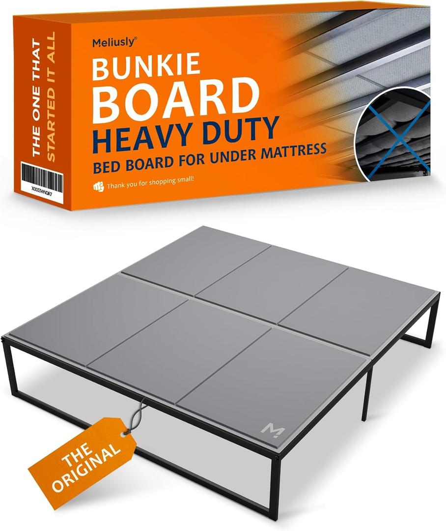 Meliusly Heavy Duty Bunkie Board King Size (76x80) - Non-Slip Breathable Bed Support Board for Slatted Bed Frame, Anti-Sag Under Bed Support, Noise Minimizing Moisture Resistant Bed Board