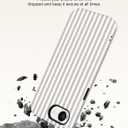 Jusy Compatible with MagSafe Striped Phone Case for iPhone 16e/17e, Cute Aesthetic Magnetic Soft TPU and Hard PC Protective Phone Cover for Women GirlsMatte - Antique White