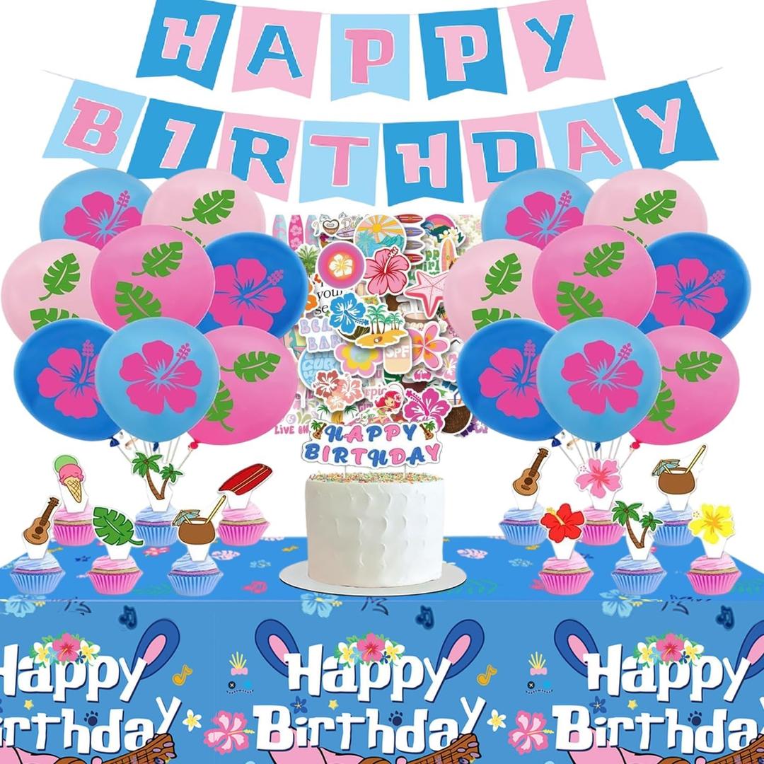 Party Supplies, Birthday Decorations Set, Includes Balloons, Banner, Cupcake Toppers, Stickers, Birthday Party Decorations for Girls & Boys Teens